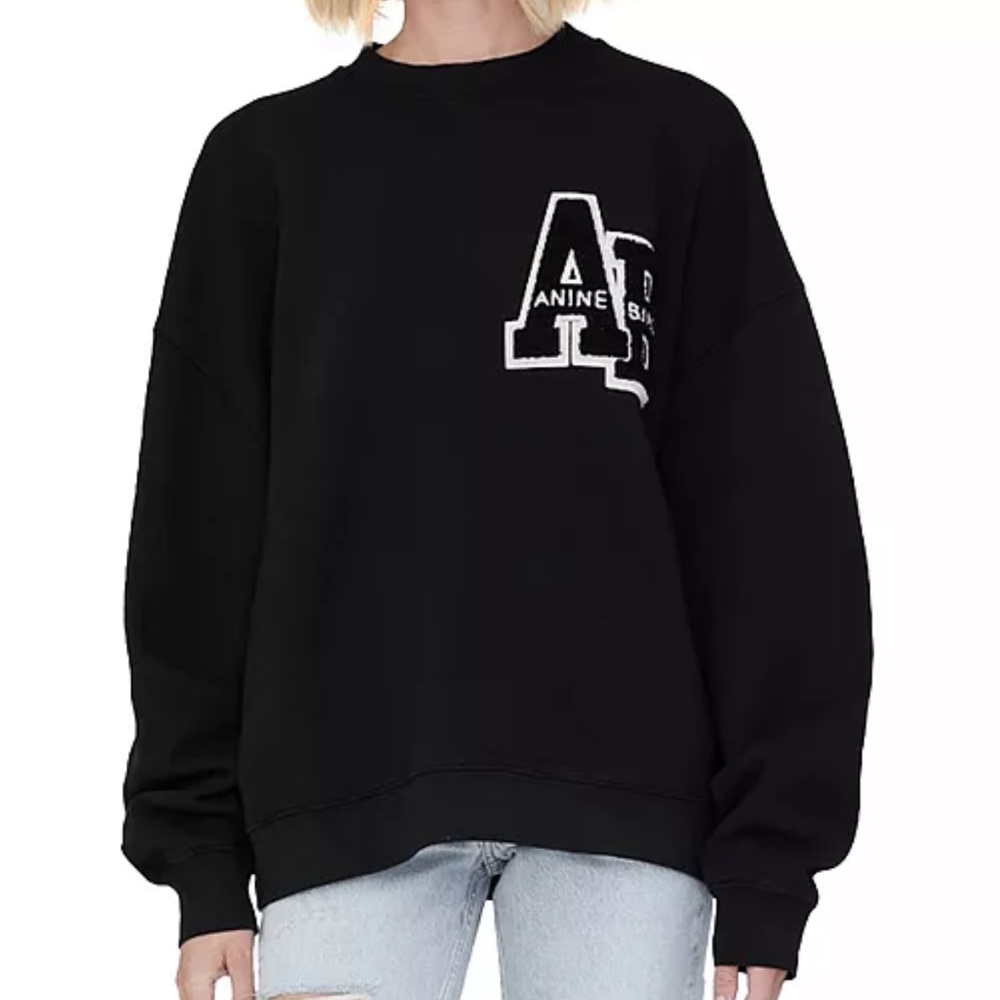 ANINE BING Miles Letterman Sweatshirt NWT